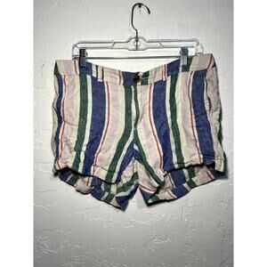 Old Navy everyday short‎ stripe linen shorts womens 12 boho chic comfort preppy